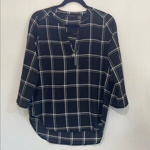 Black and White Plaid Women's Top